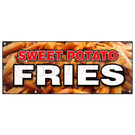 Signmission SWEET POTATO FRIES BANNER SIGN hot crispy delicious french frys chips B-120 Sweet Potato Fries